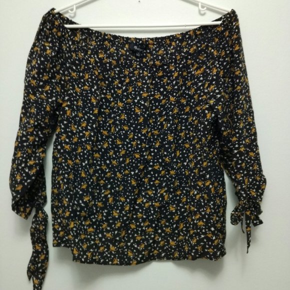 NWT Madewell silk TOP size S Off Shoulder blouse - Picture 3 of 7